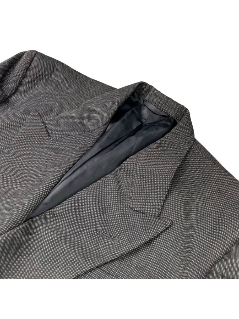 VTG Crombie Men's 100% Wool Double Breasted Blazer Gray Nailhead • 43R US